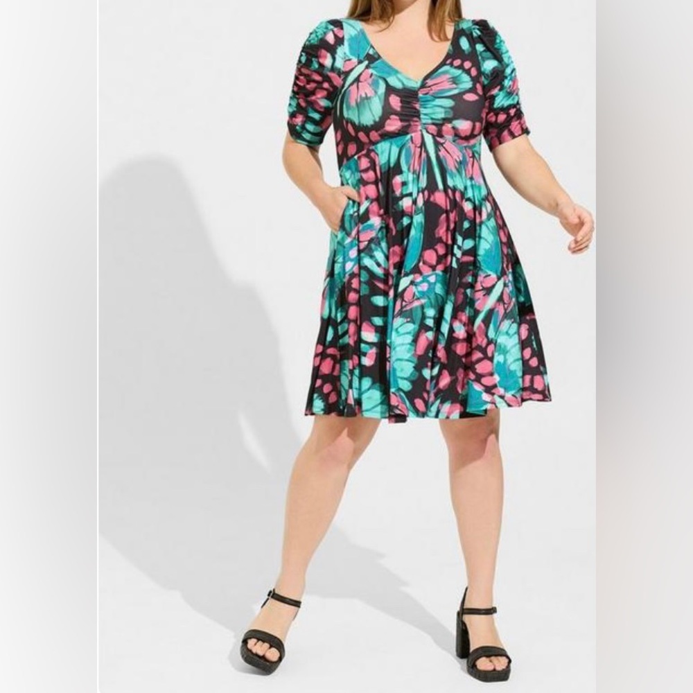 Torrid Mini Studio Knit Cinch Front Skater Dress Size 1X